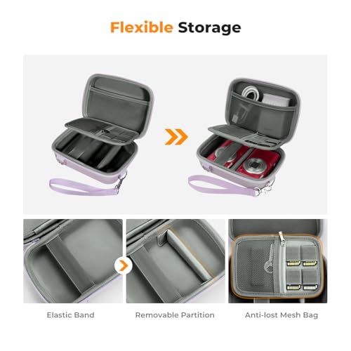 Image of K&F CONCEPT Carrying Case for Digital Camera, Hard Shell Protective Case | EVA material, Water Resistant, for CCD /Sony /Canon Digital Cameras, with Shoulder Strap, Shockproof, Compact size
