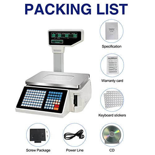 Báscula comercial digital con pole display y etiqueta 30KG miniatura 7
