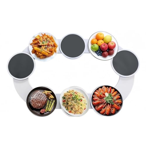 Culnflun Plateau Tournant Rotatif à 360°, Plateau de Service Rotatif pour Table à Manger Rectangulaire Plateau tournant salle à manger 8 plats Résistant...