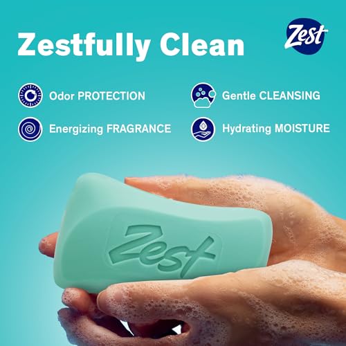 Image of Zest 8-Bar Bath Size Soap, Aqua, 4 Ounce per bar, 8 bars, 32 Ounce