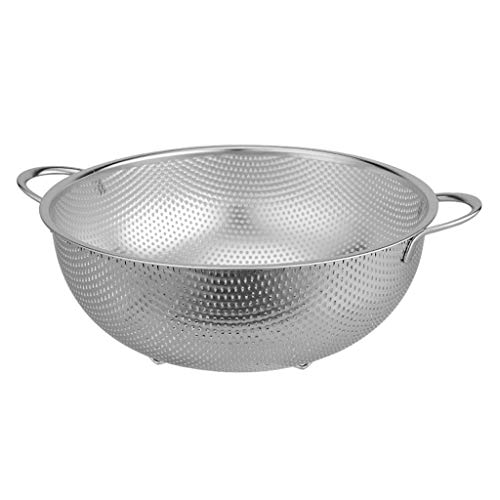 Zunruishop Strainer Colander Stainless Steel Micro-perforated Colander Professional Kitchen Strainer with Heavy Duty Handles Dishwasher Safe Food Strainer (Size : Diameter31cm)