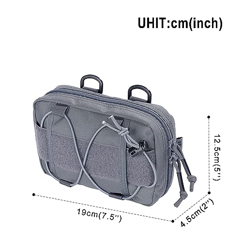 Bolsa táctica militar con correa de hombro acolchada y paneles Molle grises 2