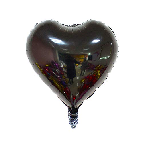 Balon foliowy w kształcie serca balony w kształcie gwiazdy na urodziny ślub dekoracje halloweenowe, 45 cm, 8 sztuk (czarny/biały)