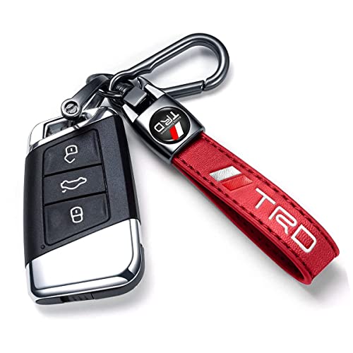 Image of TACOMA Genuine Leather Car Keychain for Key Chain for Men and Women Family Present Key Ring Accessories(Black)
