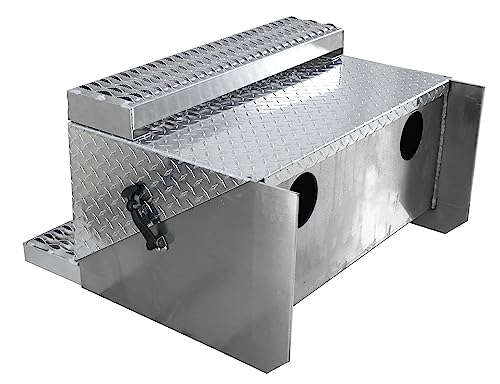 TBOZZ Cab Entry Battery Box,Aluminum Diamond Plate, 31 Inch Step Box for Peterbilt 378, 379,389, Step Battery Box