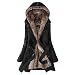 Hee Grand Women Thicken Fleece Faux Fur Warm Winter Coat Chinese M Black