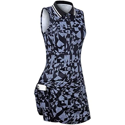 FREEYE Sleeveless Polo Dress 2-in-1 with Shorts and Pocket for Women Cover