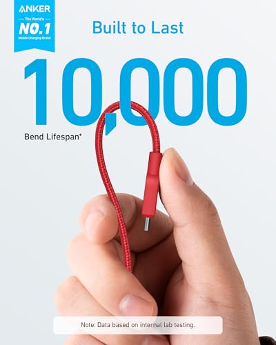 Image of Anker USB C to USB C Cable, Type C Fast Charging Cord (2-Pack, 3 ft, Red)