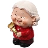 WEKADRIN Decoración Tradicional China para Tartas de Cumpleaños Figura de Resina Miniatura de Anciano Chino Adorno Decorativo Compacto para Pastel Escritorio y Hogar Obsequio San