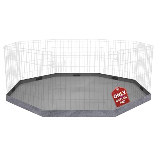 Image of PETIME Bottom Cover Mat for Dog Playpen Pen Water-Resistant Pad Floor Protector for Indoor Outdoor Use Fits 24 inch Wide 8 Panels Metal Pet Exercise Play Pen (Playpen Not Included)