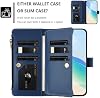 Funda Compatible con Vivo X100 Tipo Cartera con Porta Tarjetas, Cuero PU Premium con Cierre y Forro de Cremallera, Bloqueo RFID, 9 Ranuras para Tarjetas y Bolsillo con Cremallera, Cubierta Tipo Cartera para Vivo X100 (C) 6