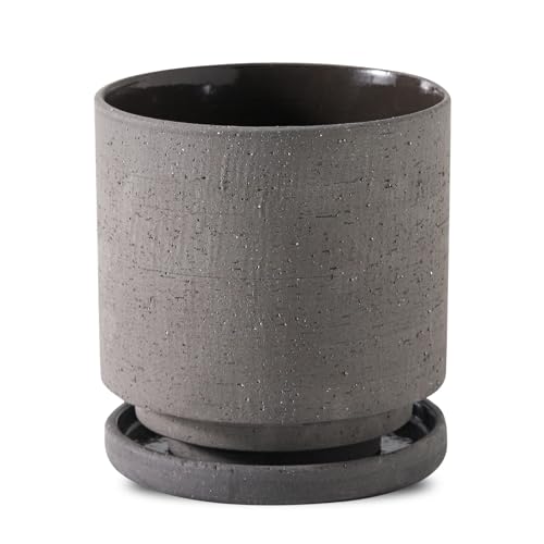 Nihow Ceramic Plant Pot Drainage Hole & Saucer for Indoor