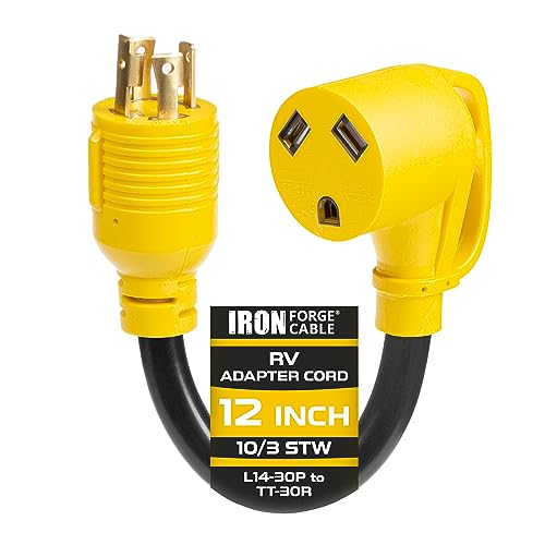 Iron Forge Cable RV Cord, Generator and RV Electrical Adapter Power Cord, L14-30P Locking 4 Prong...