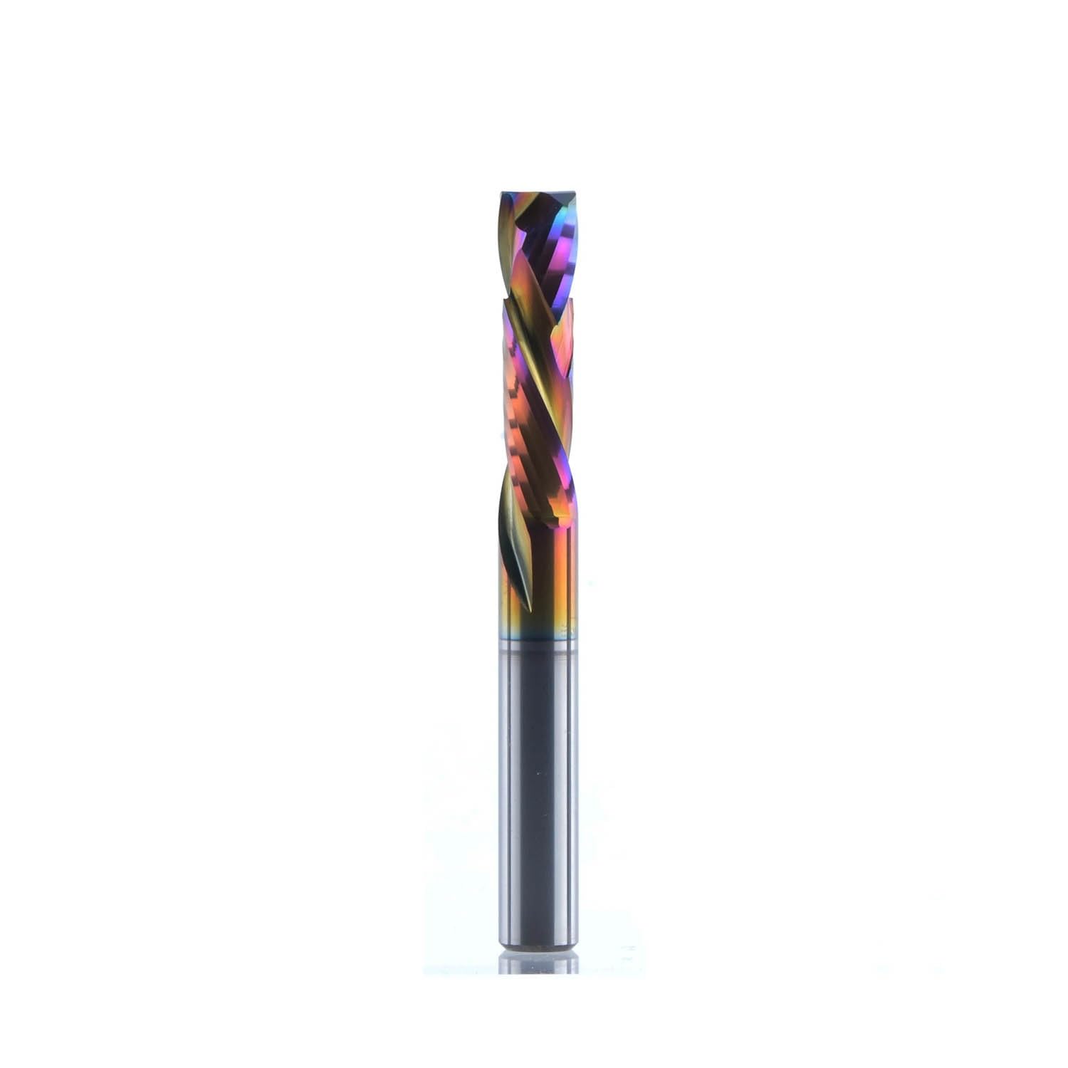 3.175mm 4mm 6mm 10mm Woodwork Milling Cutter UP & Down Cut 2 Flutes Spiral Carbide Milling Tool CNC Router Compression Woodworking End Mill Cutter Bits(DSP2FC-D12.0-L45)