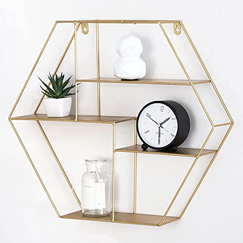 Półka ścienna z żelaza skandynawskiego, salon, sypialnia, półka do dekoracji ścian, czerwona siatka, półka do przechowywania w łazience, złoto, 50 cm YangRy