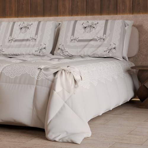 Edredón individual de invierno acolchado gris para cama de noventa 4