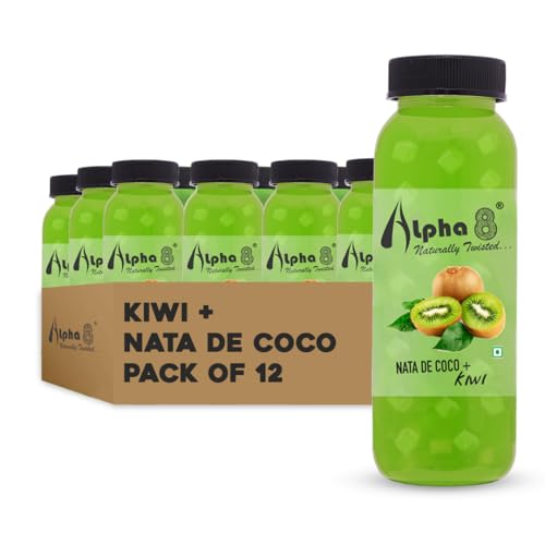 Image of ALPHA 8 Natural Energizer & Immunity Booster, Healthy Kiwi Juice, High Fiber, Real Natural Taste Juice (Kiwi, Pack of 12)