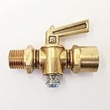 Motorcycle Lever Style Brass Petcock Fuel Stop Cock Gas Shut Off Valve - 1/4' NPT Male & Female Thread - Harley Chopper Bobber Cafe Racer