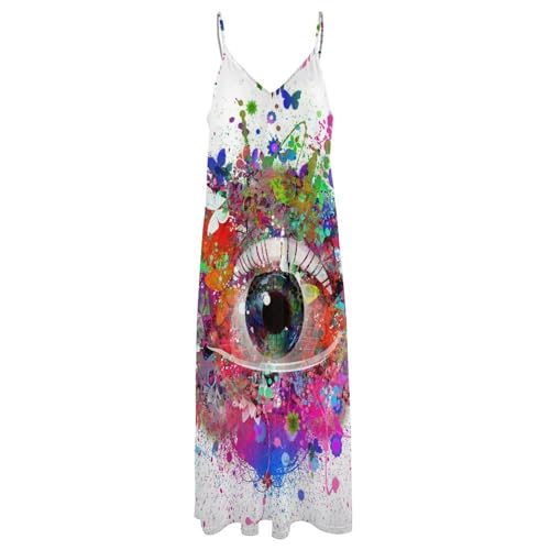Robe longue oeil coloré d'été pour femme - Style bohémien - 3