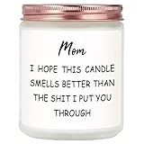 Fywelixc Mothers Day Gifts for Mom from Daughter Son, Birthday Christmas Thanksgiving Presents for Mom, Adoptive Mother Stepmother Mother in Law Gifts - Lavender Scented Soy Wax Candle