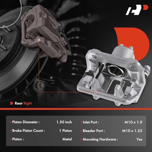 A-Premium Rear Right Disc Brake Caliper Assembly with Bracket Compatible with Honda and Acura Models - CR-V 2007-2016, RDX 2013-2018, Crosstour 2012-2015 by A-Premium - Image 2