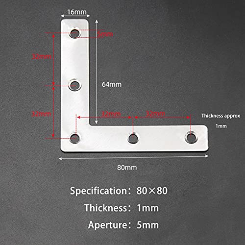 20 Pezzi Staffe Angolari Piatte,Gradi Supporti