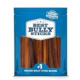 Best Bully Sticks 6 Inch Bully Sticks for Dogs - 50 Count (Pack of 1) - Natural, Easily Digestible, 100% Grass-Fed Beef, Grain and Rawhide Free