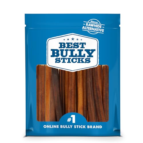 Best Bully Sticks 6 Inch Bully Sticks for Dogs - 50 Count (Pack of 1) - Natural, Easily Digestible, 100% Grass-Fed Beef, Grain and Rawhide Free