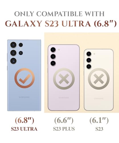 Image of GVIEWIN for Samsung Galaxy S23 Ultra Case, [Slide Camera Cover & Built-in Anti-Spy Privacy Screen Protector] [2 Front Frames] Shockproof Military Grade Marble Phone Case for S23 Ultra 6.8 inch (Aurora)