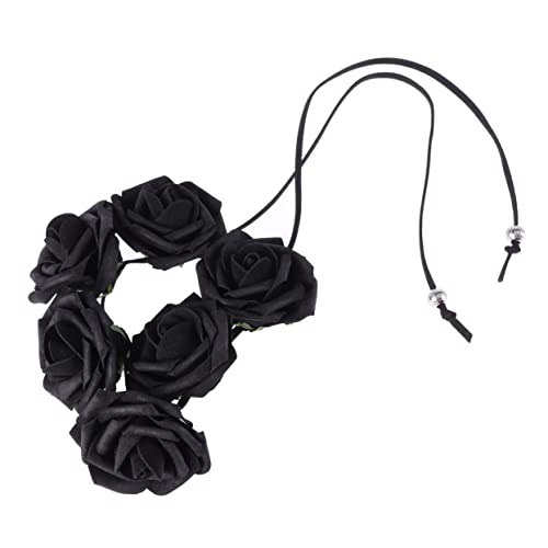 Coiffe de fleur de rose pour sublimer une coiffure de mariée lors d'un shooting photo floral