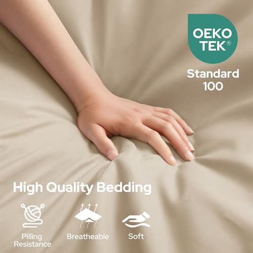 HOMEIDEAS King Size Bed Sheets - 6 Piece Set (Cream) - Extra Soft Brushed Microfiber 1800 Bedding Sheets, Deep Pocket, Wrinkle & Fade Free by HOMEIDEAS - Used condition - Image 2