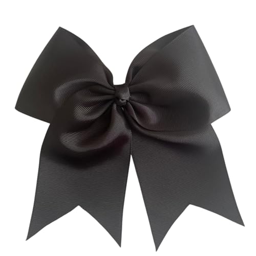 ClassExceed Cheer Bow for Girls Black Hair Bow Handmade No-Fray Grosgrain Ribbon Cheerleading Bow for Team Spirit Graduation Ceremonies Back to School Competitions & Special Events
