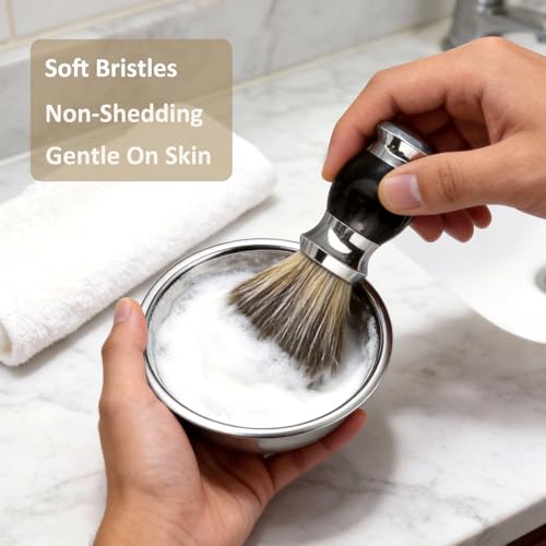 Image of GRUTTI Premium Shaving Kit for Men, 4 in 1 Shaving Set Includes shaving Stand & Soap Bowl &Brush, Double Edge Safety Razor for Men, Safety, Eco-Friendly