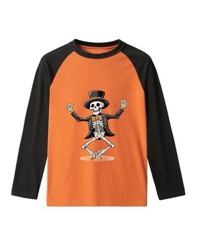 Halloween Shirts for Kids Boys Girls Toddler Halloween Shirt Pumpkin Shirts Ghost Clothes Long Sleeve Cotton Tee 2T-8Y