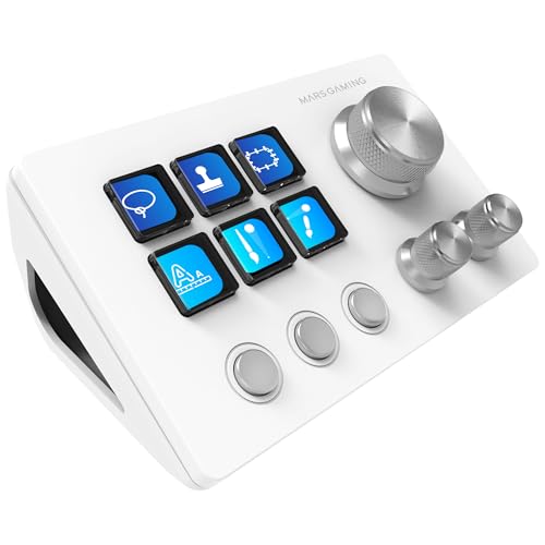 Control deck compact Mars Gaming MSD-Two blanc avec 6 touches LCD - 6