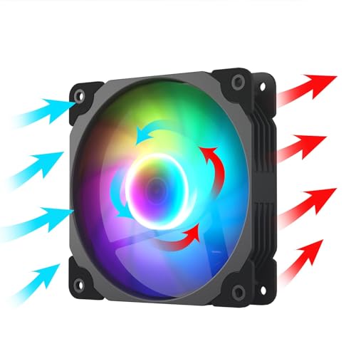 Vetroo 3-Pack Computer Case Fan 120mm Address RGB & PWM Cooling Fans High Performance with Controller Hub - Black 1