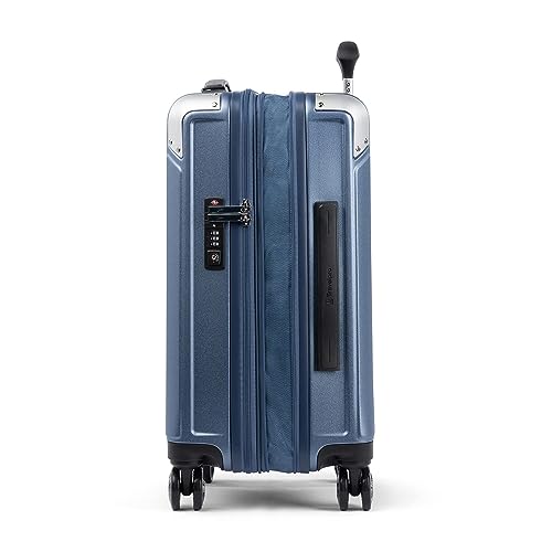 Image of Travelpro Platinum Elite Hardside Expandable Spinner Wheel Luggage TSA Lock Hard Shell Polycarbonate Suitcase, Dark Sky Blue, Carry-on 21-Inch