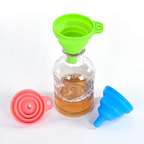 Rechishre Kitchen Silicone Collapsible Funnel Set Of 3,Small And Large,Flexible-Foldable-Cooking-Food-Grade Funnels For Filling Small Or Mini Bottles,Perfume,Filling Capsules,Fry Oil Filter,Essential Oil,Spice thumb #6
