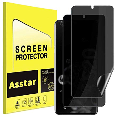 Galaxy S20 Plus Screen Protector Privacy, Black Film Nano TPU Anti-Spy Flexibel Shield for Samsung Galaxy S20 Plus 5G 2020 6.7'' [Support In-Screen Fingerprint ID Unlock [Full Coverage] [2 Pack]