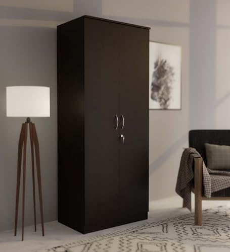 Image of COUCH CULTURE Engineering Wooden Wardrobe Almirah for Clothes With 2 Doors | Multipurpose Storage for Bedroom | Model - Dallas | 1 Year Warranty