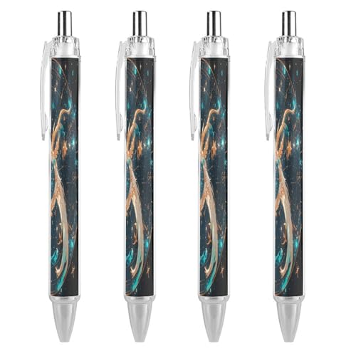Lot de 4 stylos à bille rétractables Capricornus encre noire pointe moyenne
