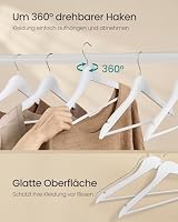 SONGMICS Kleiderbügel Holz, 20er Set, Hosenbügel, schlank, Birkenholz – Ansicht 6