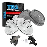 TRQ Front & Rear Brake Pad & Rotor,Shoe & Drum Kit Performance Semi-Metallic Premium G-Coated Compatible with 95-97 Blazer 98-00 Hombre 92-97 Jimmy 94-02 S10 92-94 S10 Blazer Sonoma