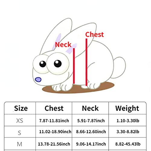 Rabbit Harness and Leash for Walking Escape Proof - Cute Mesh Breathable Bunny Vest Harness Outdoor Camping Hiking Training - Also Suit for Ferret Kittn Puppy Small Animals (Small)