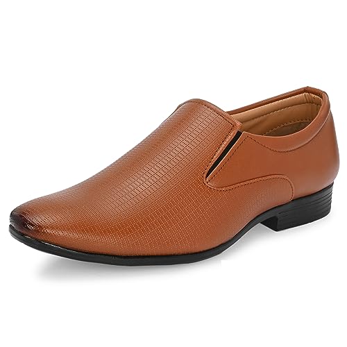 Image of Centrino Mens Formal Shoe |Slip-On Men's Formal Shoe | Stylish Non-Lace Design | Soft Cushioned Insole for Comfort | Perfect for Office & Formal Wear (64044)