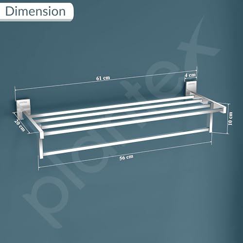 Image of Plantex 304 Grade Stainless Steel 24 Inch Towel Rack for Bathroom /Towel Stand /Towel Hanger /Bathroom Accessories - Iris (Chrome)