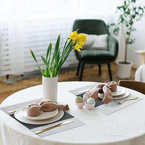 Vinjiasin WOVEN PLACEMATS Washable Easy To Clean Heat Resistant Sturdy Table Mats Black/Grey Place Mats thumb #7