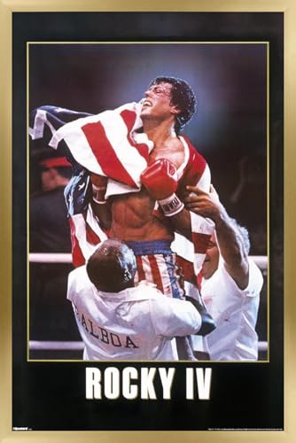 Trends International Rocky IV (1985) - One Sheet Wall Poster, 22.4L x 14.7W, Gold Framed Version
