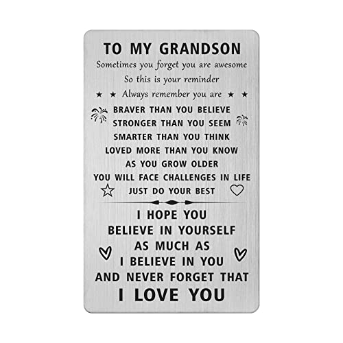SOUSYOKYO I Love My Grandson Gifts, Inspirational Graduation Birthday Gift for Grandson,...