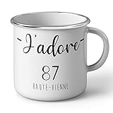 Incassable et vintage. Fabulous Mug en Métal Emaillé J\'Adore 87 Haute Vienne Departement France Region Limoges